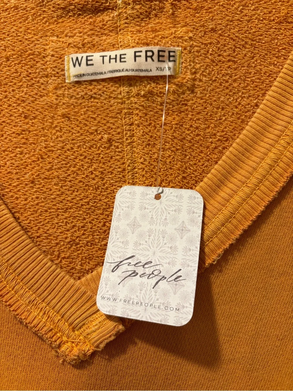 We The Free Venice V-Neck Sweatshirt in Golden Yellow